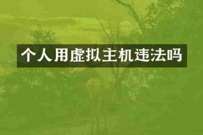 个人用虚拟主机违法吗