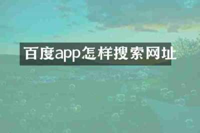 百度app怎样搜索网址