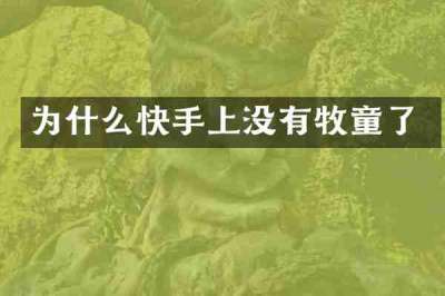 为什么快手上没有牧童了