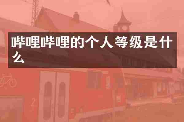 哔哩哔哩的个人等级是什么