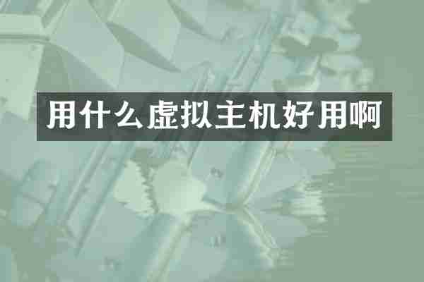 用什么虚拟主机好用啊