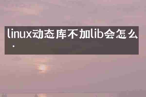 linux动态库不加lib会怎么样