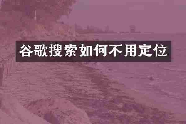 谷歌搜索如何不用定位
