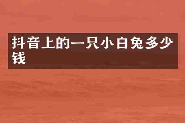 抖音上的一只小白兔多少钱