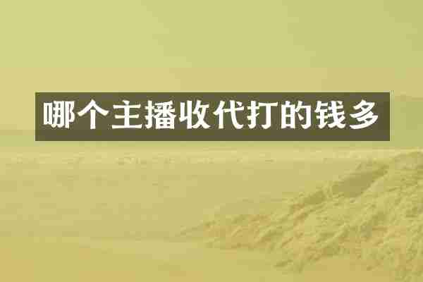 哪个主播收代打的钱多