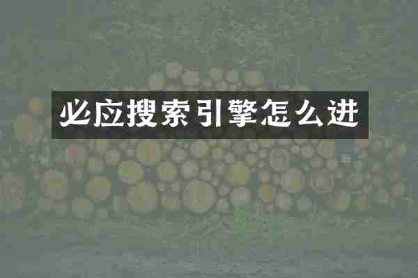 必应搜索引擎怎么进