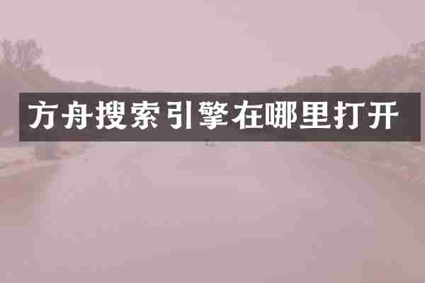 方舟搜索引擎在哪里打开