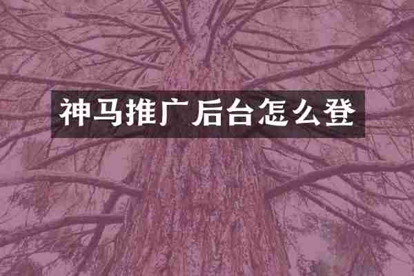 神马推广后台怎么登