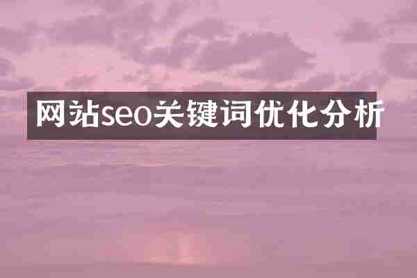 网站seo关键词优化分析