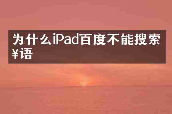 为什么iPad百度不能搜索日语