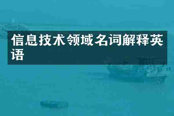 信息技术领域名词解释英语