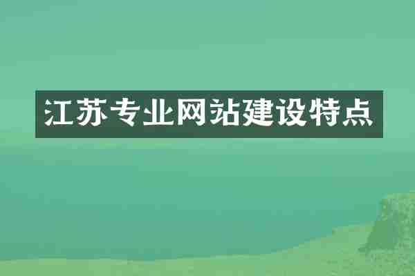 江苏专业网站建设特点