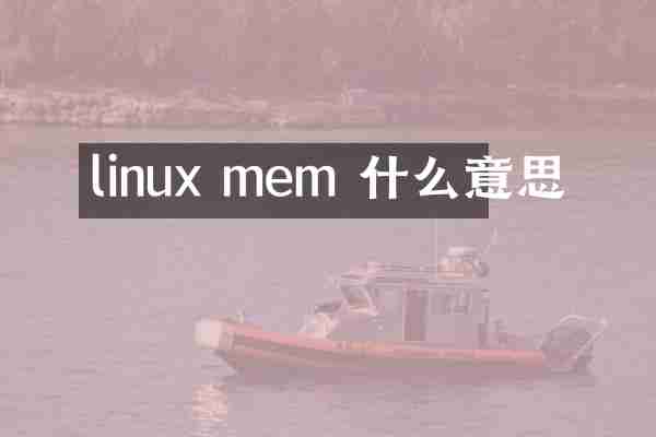 linux mem 什么意思