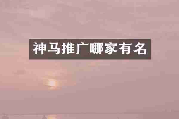 神马推广哪家有名