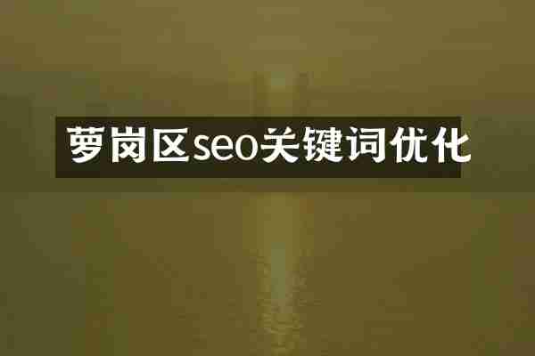 萝岗区seo关键词优化