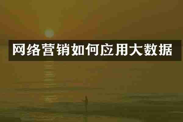 网络营销如何应用大数据