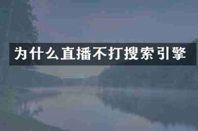为什么直播不打搜索引擎