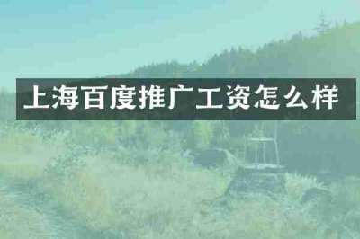 上海百度推广工资怎么样