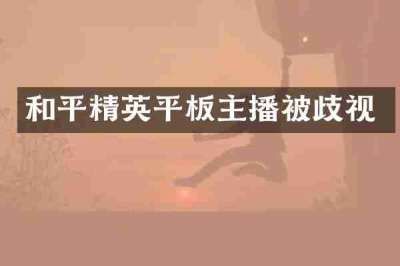 和平精英平板主播被歧视