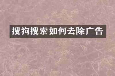 搜狗搜索如何去除广告