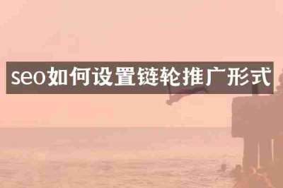 seo如何设置链轮推广形式