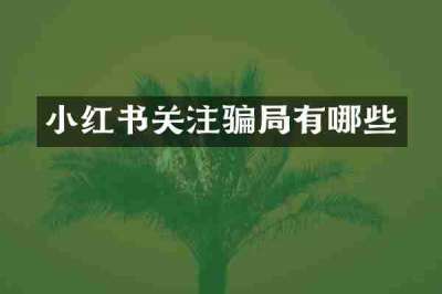 小红书关注骗局有哪些