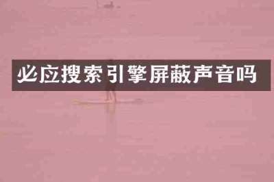 必应搜索引擎屏蔽声音吗