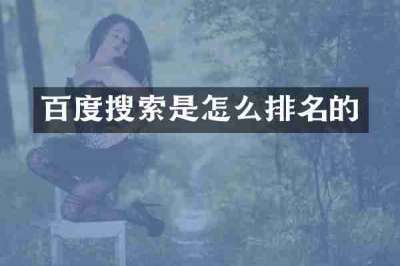 百度搜索是怎么排名的