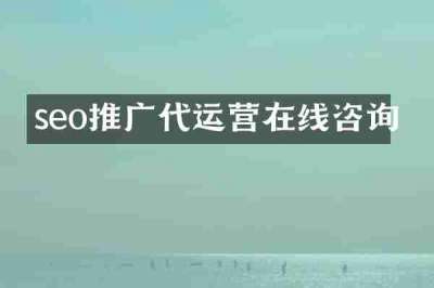 seo推广代运营在线咨询
