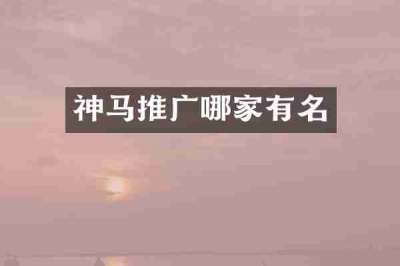 神马推广哪家有名