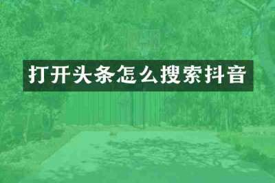 打开头条怎么搜索抖音