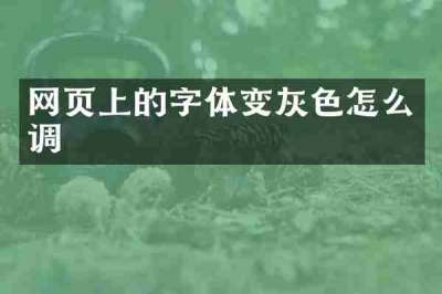 网页上的字体变灰色怎么调