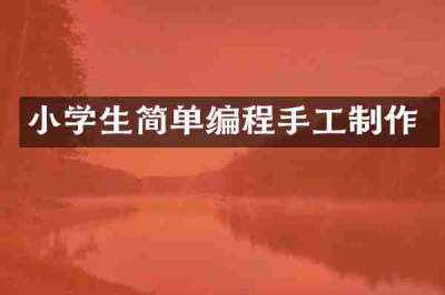 小学生简单编程手工制作
