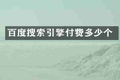 百度搜索引擎付费多少个
