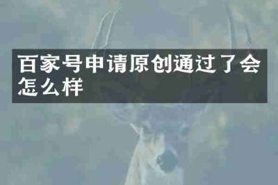 百家号申请原创通过了会怎么样