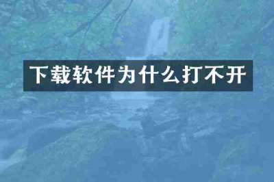 下载软件为什么打不开