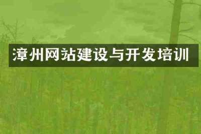 漳州网站建设与开发培训