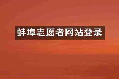蚌埠志愿者网站登录
