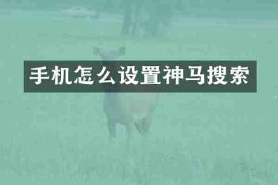 手机怎么设置神马搜索