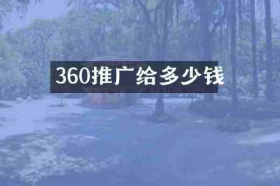 360推广给多少钱