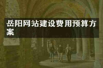 岳阳网站建设费用预算方案