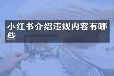 小红书介绍违规内容有哪些