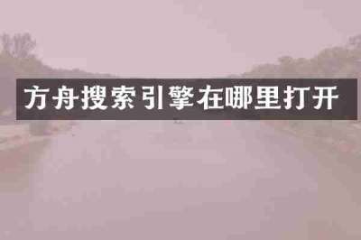 方舟搜索引擎在哪里打开