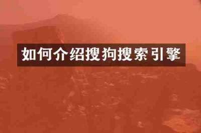 如何介绍搜狗搜索引擎
