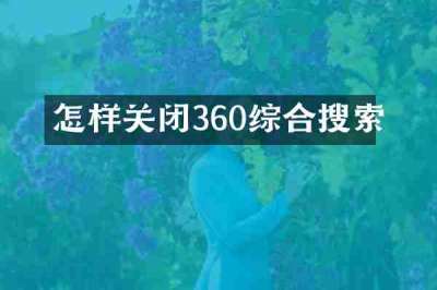 怎样关闭360综合搜索