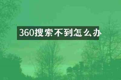360搜索不到怎么办
