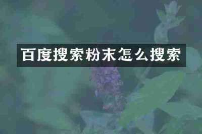 百度搜索粉末怎么搜索