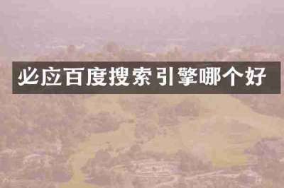必应百度搜索引擎哪个好