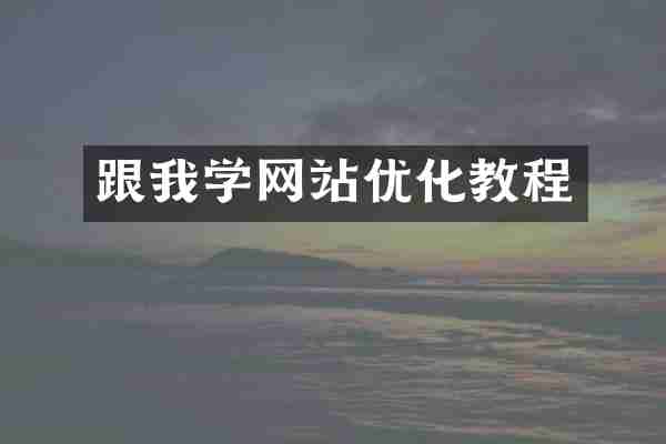 跟我学网站优化教程