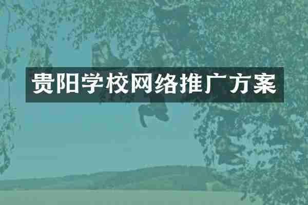 贵阳学校网络推广方案